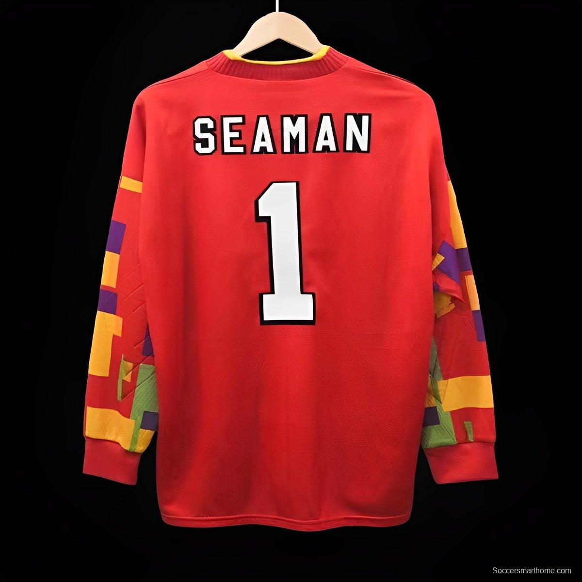 Retro 1996 England Red Goalkeeper Long Sleeve